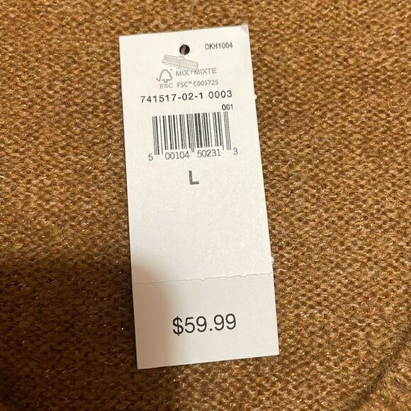 Gap Womens Sparkle Tan V Neck Knit Sweater - Picture 3 of 7